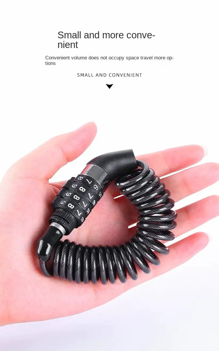 Simples Market bicycle lock with coiled steel wire and numbered combination dials.