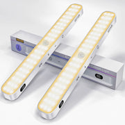 WILLED warm-light motion-sensor cabinet lights, 60 LED, wireless rechargeable, two-pack