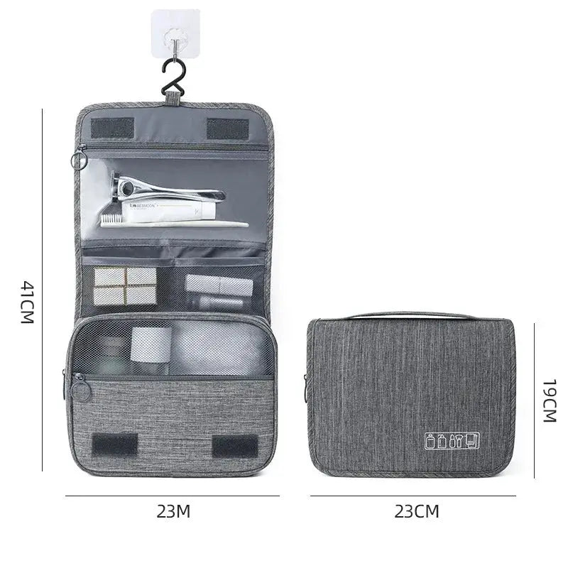 TravelMate Oxford Fabric Toiletries Organizer Bag Waterproof Hanging Travel Pouch For Men And Women