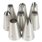 8 Piece Stainless Steel Piping Tip Set for Cake Decorating, Precision Icing Nozzles for Cakes and Cupcakes