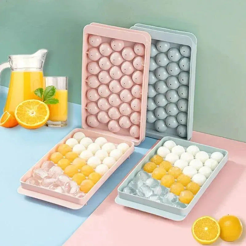 Family 33 Ice Cube Trays And Ball Ice Molds Set Hockey Style PP Mold For Whiskey Balls Popsicles Kitchen Tools