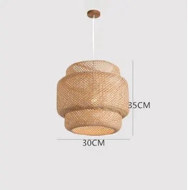 Hand Knitted Chinese Style Weaving Bamboo Pendant Lamp 18 Cm 19 Cm 30 Cm Hanging Light For Restaurant And Home Decor E27 - Simples Market