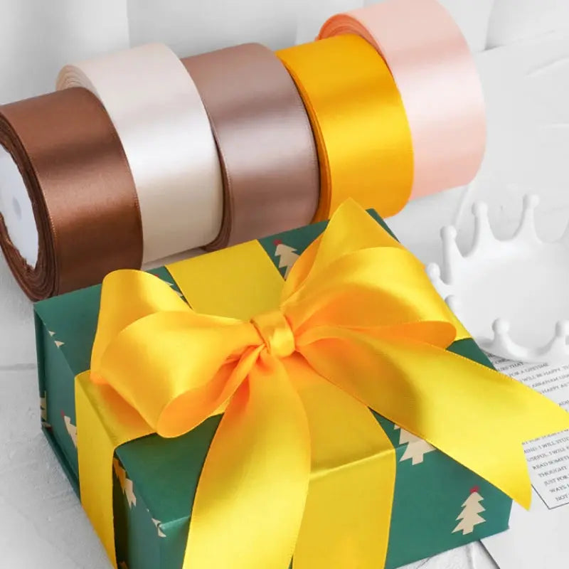 22 Meters Satin Ribbon Assorted Colors 6mm Wide 100 Percent Polyester Gift Wrap Craft Bow