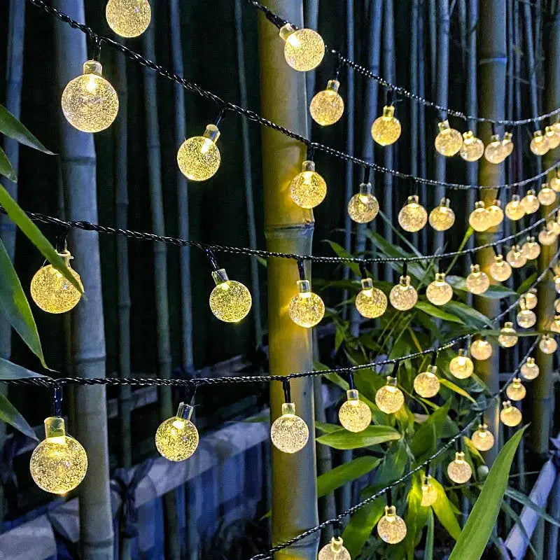 Solar Bubble Balls String Lights Outdoor Waterproof Orbs For Patio Garden Christmas Party