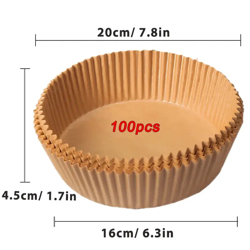 50 100 Pcs Air Fryer Disposable Paper Nonstick Round Baking Papers Air Fryer Paper Liners Kitchen Accessories
