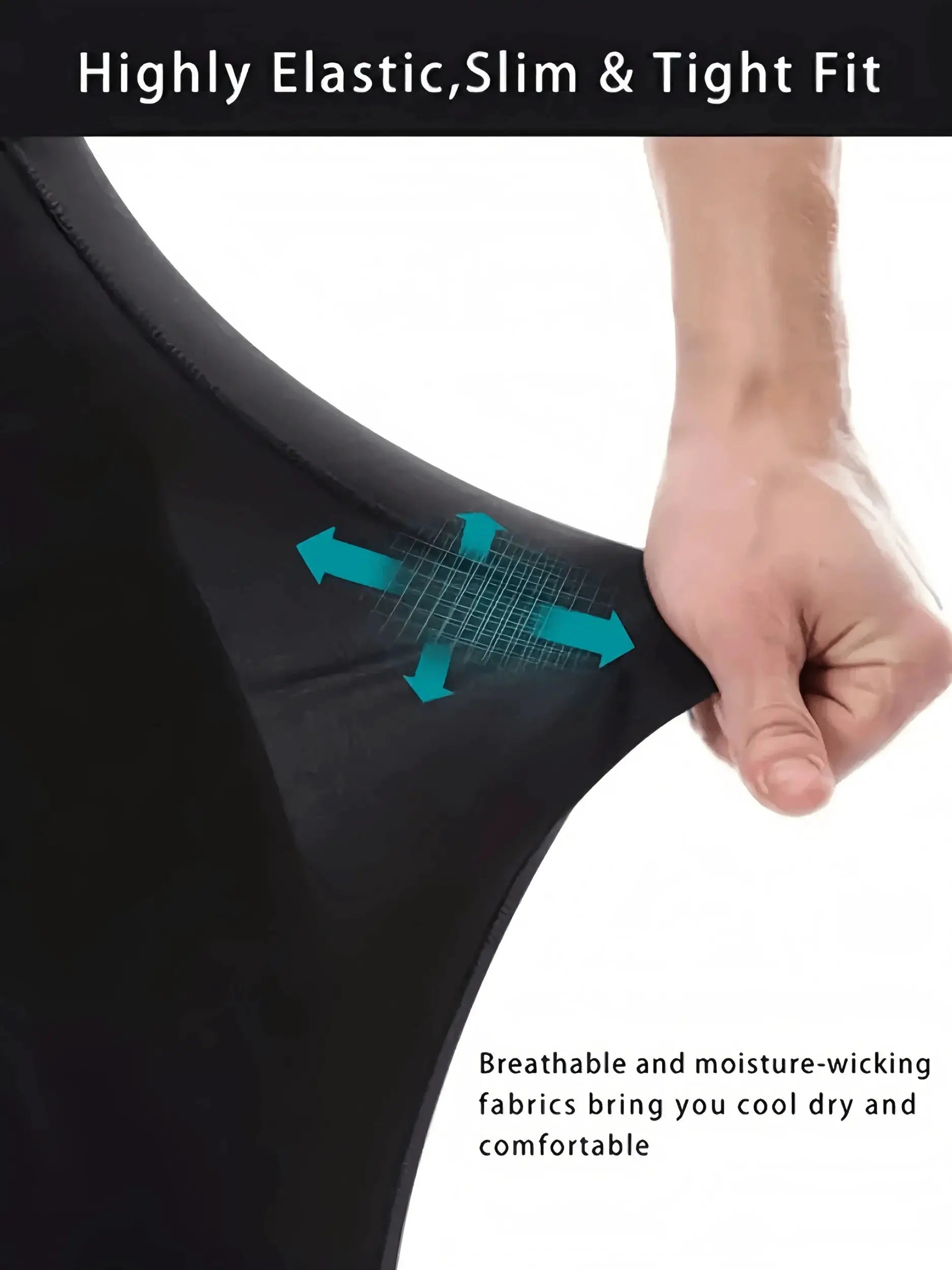 Men's black 2-in-1 compression sport pants by Simples Market with breathable, moisture-wicking fabric.