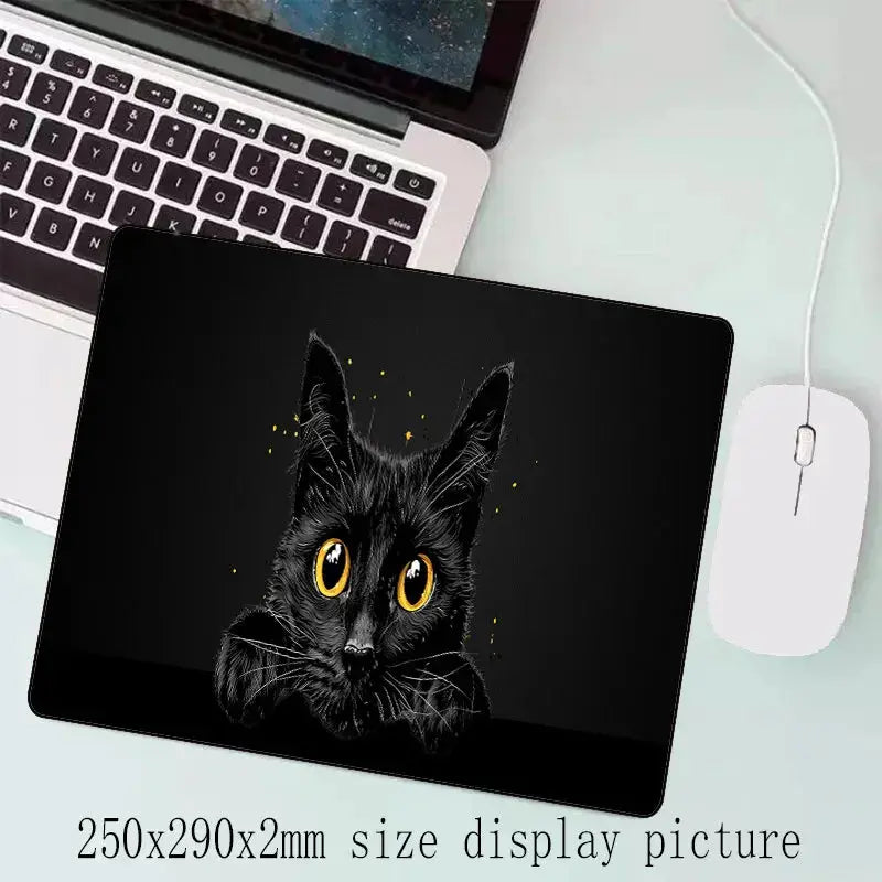 Kawaii Black Kitten Mouse Pad Large XXL Gaming Keyboard Mat for Home Office Bedroom Decor