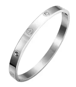 Geometric Stainless Steel Cuff Bracelet For Women With Adjustable Fit And Gold Color Plating