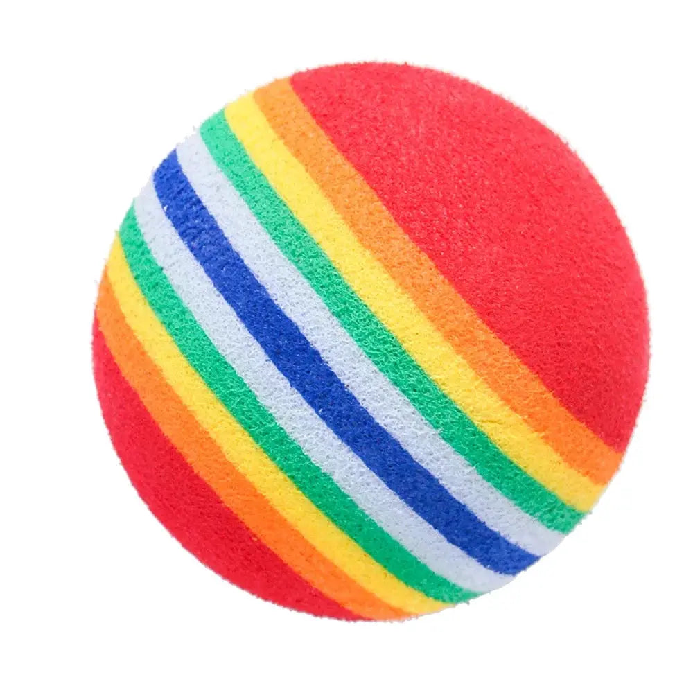 Rainbow EVA Cat Toy Ball Interactive Chewing Rattle Scratch Ball For Cats And Small Dogs Pet Toys