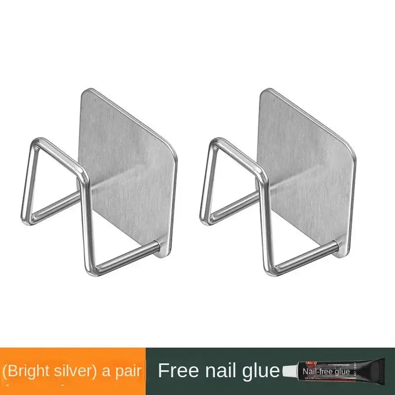 Stainless Steel Wall Mounted Non Perforated Storage Rack for Pot Lids Cutting Boards and Cabinet Organization