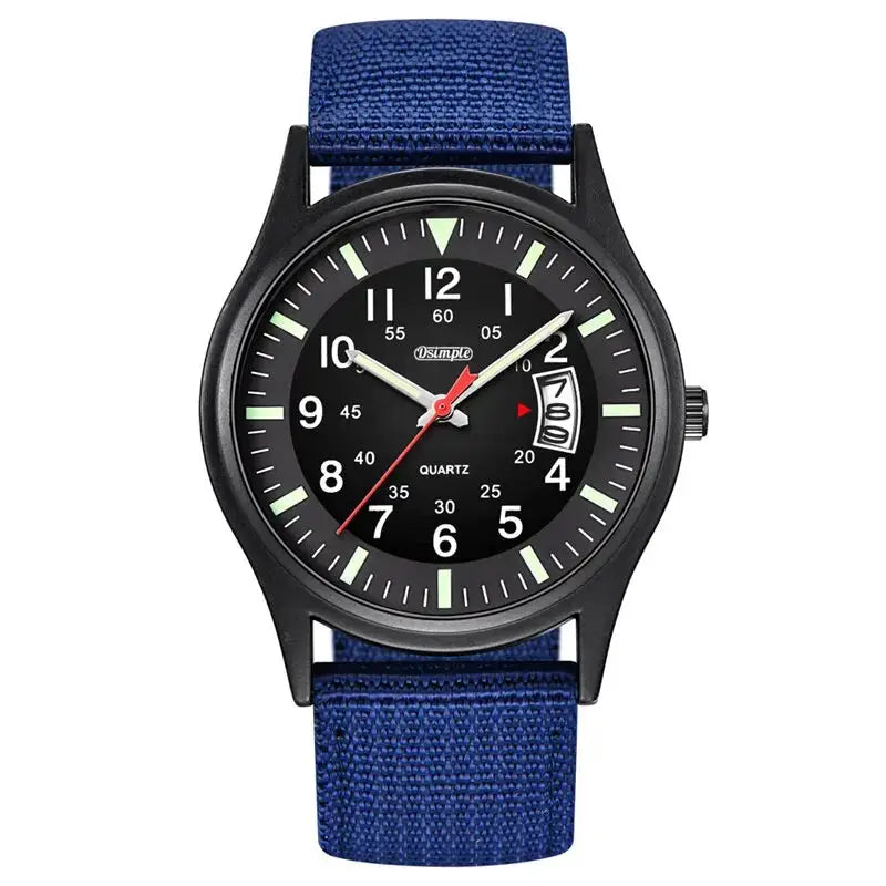 GlobalTime Men Nylon Military Quartz Wristwatch With Date Calendar Luxury Timepiece For Everyday Wear