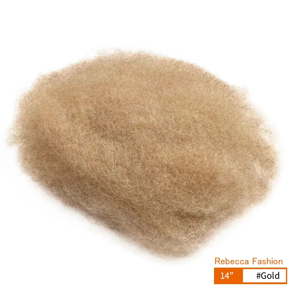Afro Kinky Curly bulk human hair for braiding, 14in gold shade, Rebecca Fashion