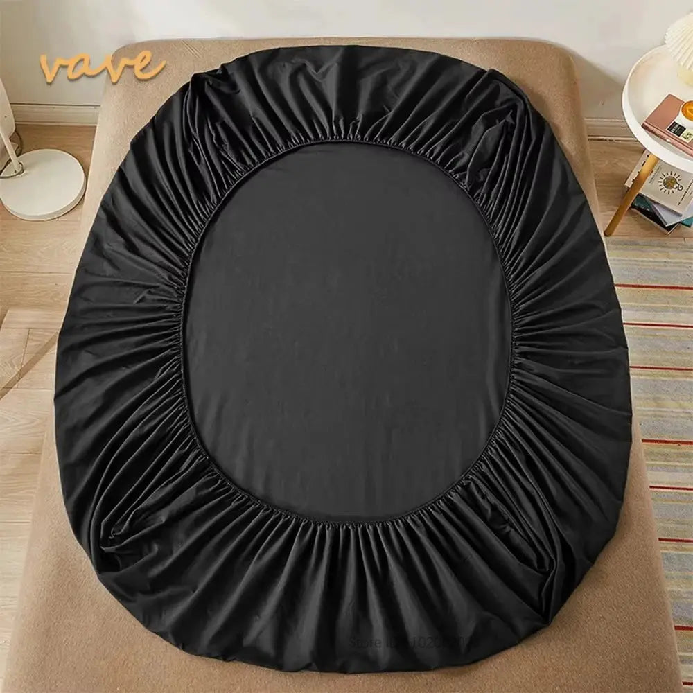 Full-size cotton fitted sheet with elastic edges, black, Simples Market
