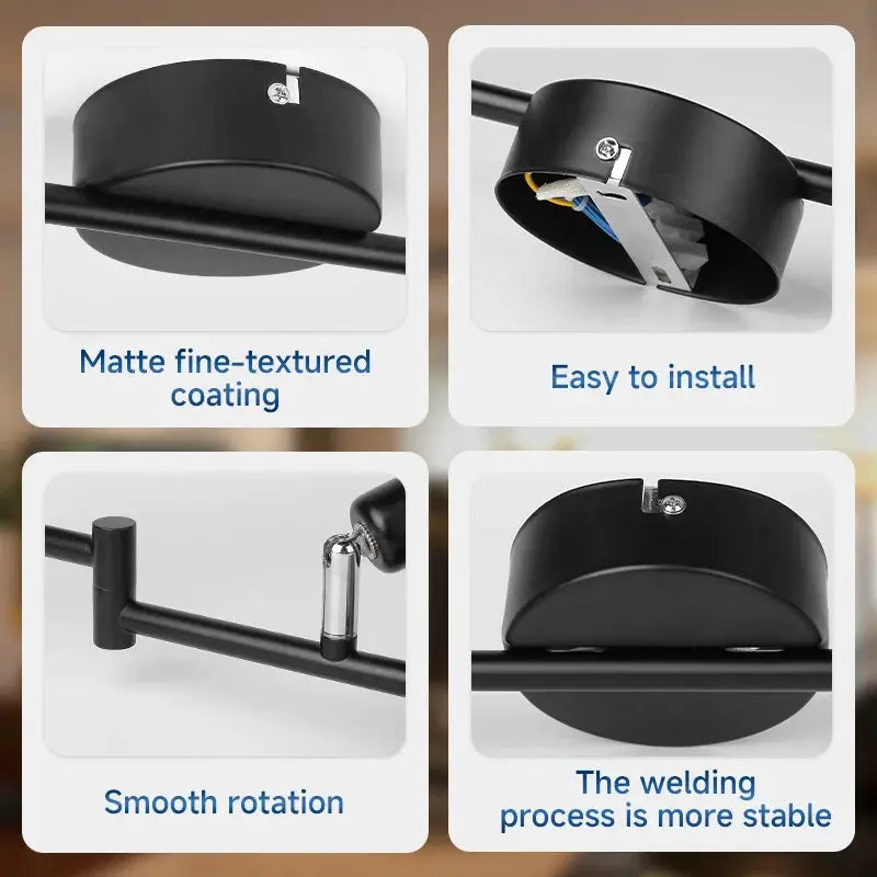 Simples Market GU10 modern LED ceiling light in matte black, ceiling spotlight fixture