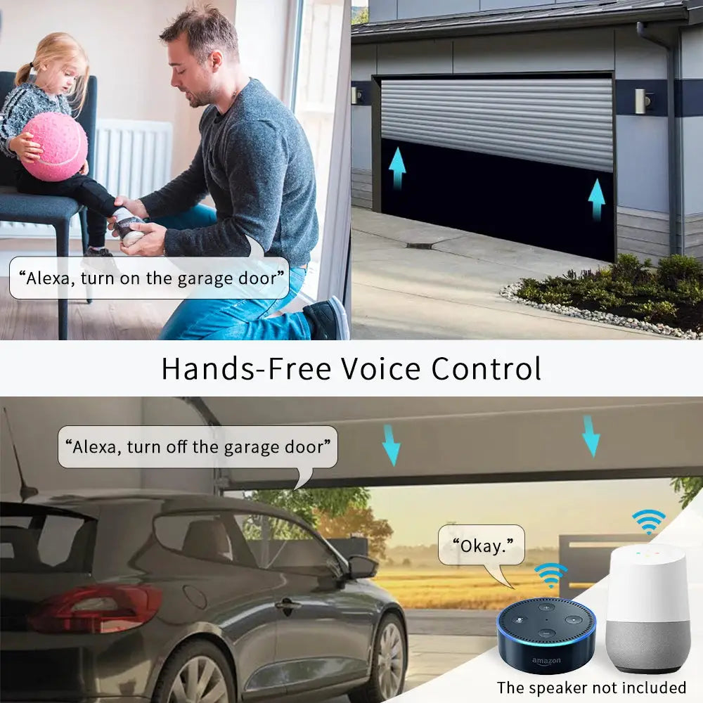 Simples Market WIFI smart garage gate motor switch, DC12V-24V, Tuya-compatible with RF433 remote