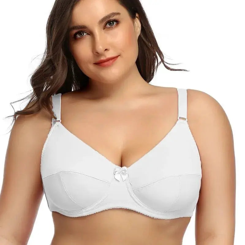 Beauwear underwire full-coverage bra, white with a small front bow.