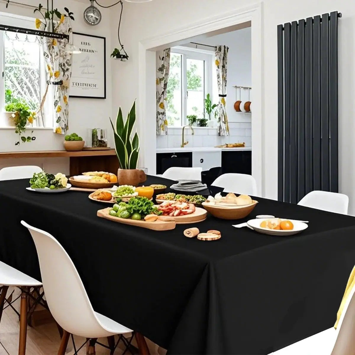 183 by 137 cm Black Disposable Plastic Table Cover for Weddings Birthdays and Parties Table Decor