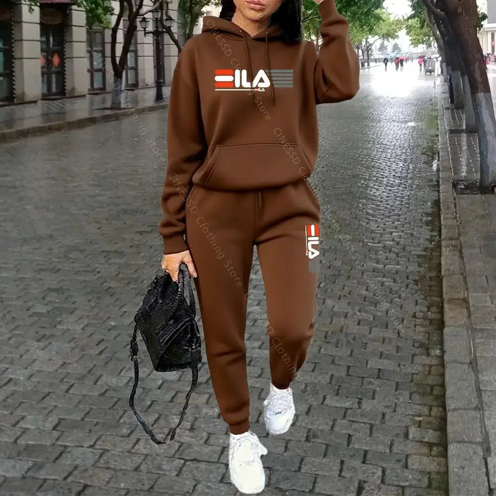 Womens Autumn Winter Hoodie Set Pants Loungewear Luxury Designer