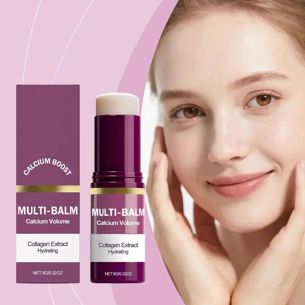 CalciumGlow Collagen Balm Stick For Hydration And Wrinkle Reduction Multi Use For Eyes Neck And Face Skincare
