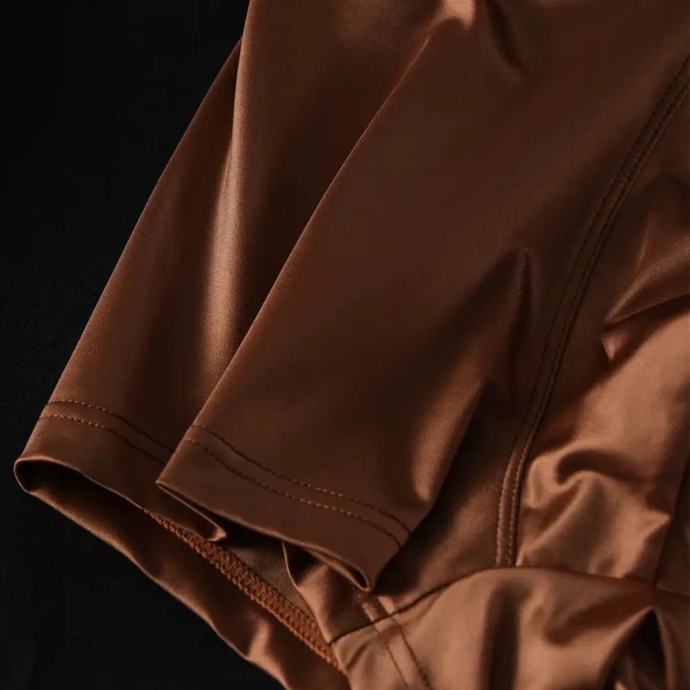 Women's panties, brown satin-like fabric, 3-pack by Simples Market