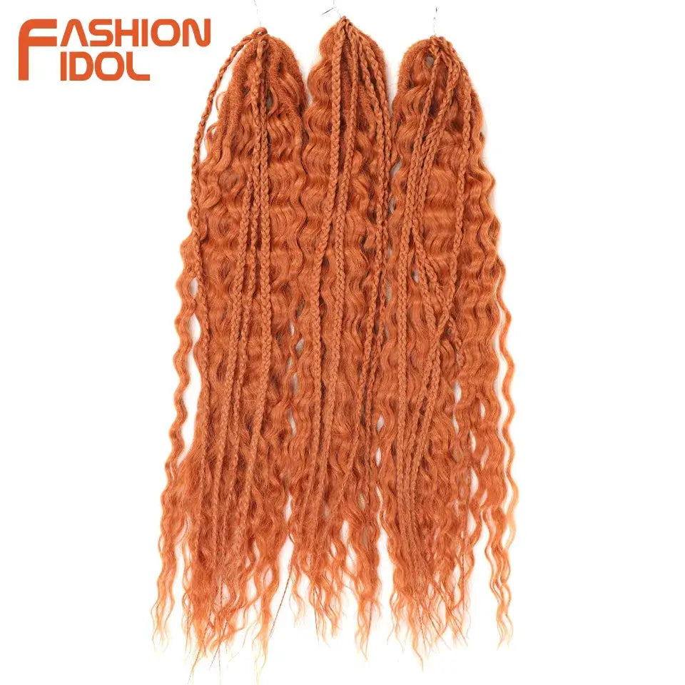Ariel Hair synthetic twist crochet curly hair, 24in water-wave, ombre blonde-brown extensions, 5 bundles