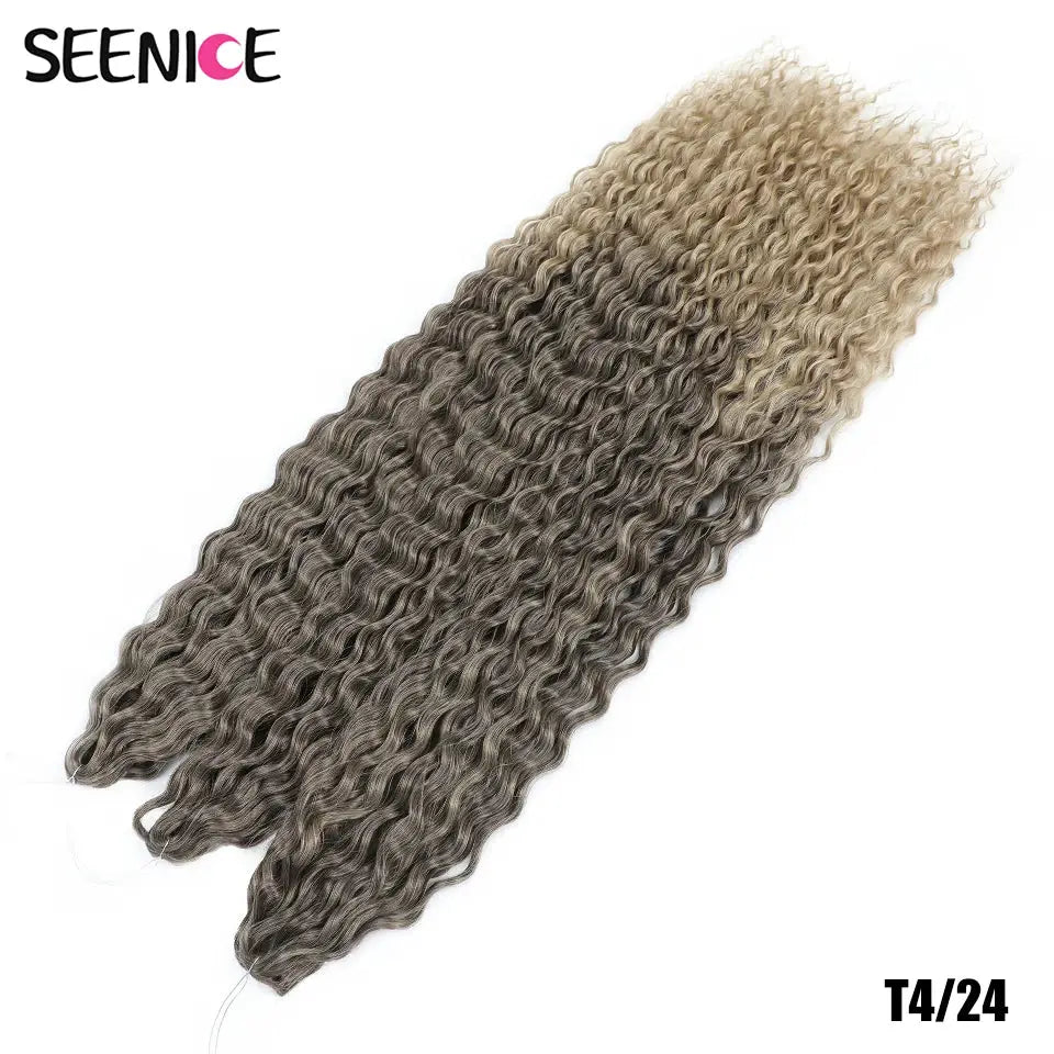 Ariel Curl Crochet Hair Extensions, ombre synthetic braids, 22in, shade T4/24, Simples Market
