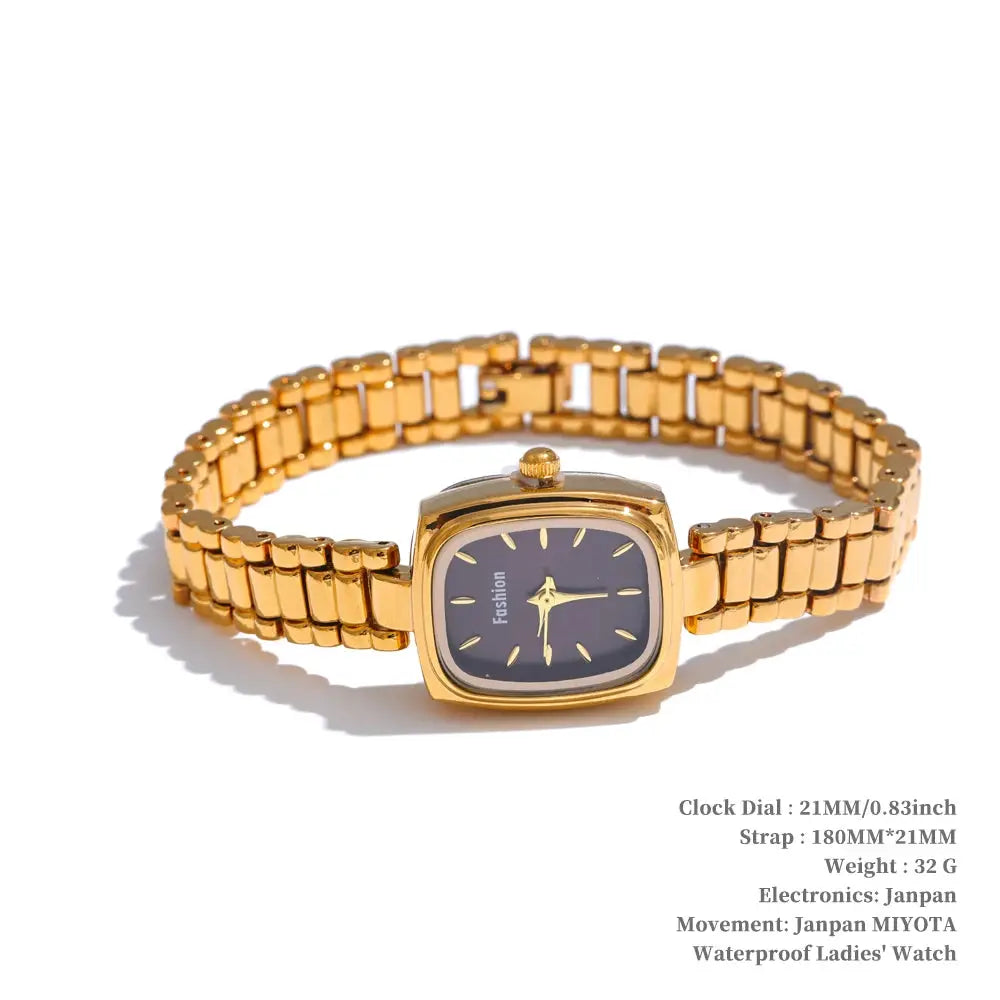 Yhpup Fashion Stainless Steel Ladies Watch With 18K Gold PVD Plating Japanese Movement 3 ATM Water Resistant