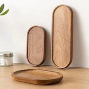 Solid Wood Serving Tray Round Rectangle Japanese Style Tableware For Desserts Snacks Fruits Tea Bread Board