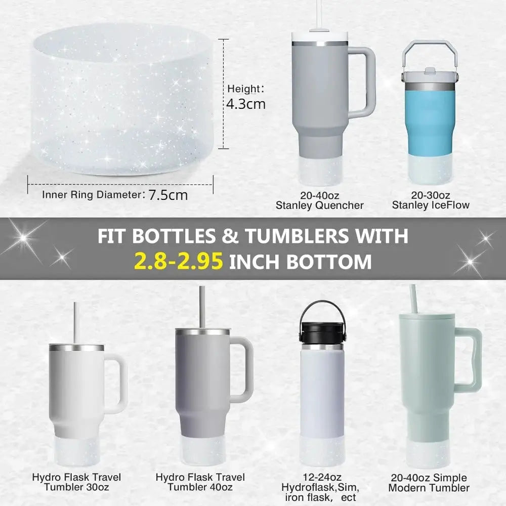 Protective Bling Silicone Boot Sleeve For Tumbler 20 Oz To 40 Oz Drinkware Hydro Flask Compatible