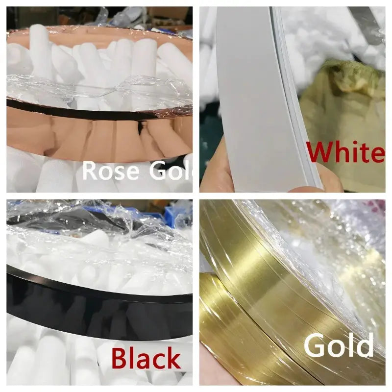 Modern ring ceiling chandelier with four color finishes (rose gold, white, black, gold) for dining room or bedroom LED lighting.