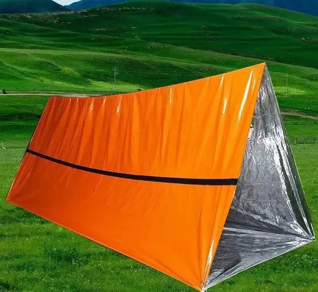 2 Person Emergency Bivy Shelter Kit Mylar Tube Tent Sleeping Bag Waterproof Outdoor SOS Thermal Blanket Reusable