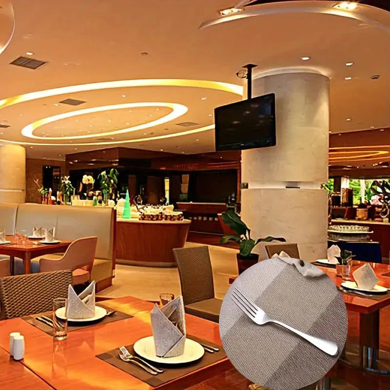 Heavy Duty Stainless Steel Dinner Forks With Round Edge Pack Of 12 Dishwasher Safe For Restaurants Eid Al Adha Mubarak