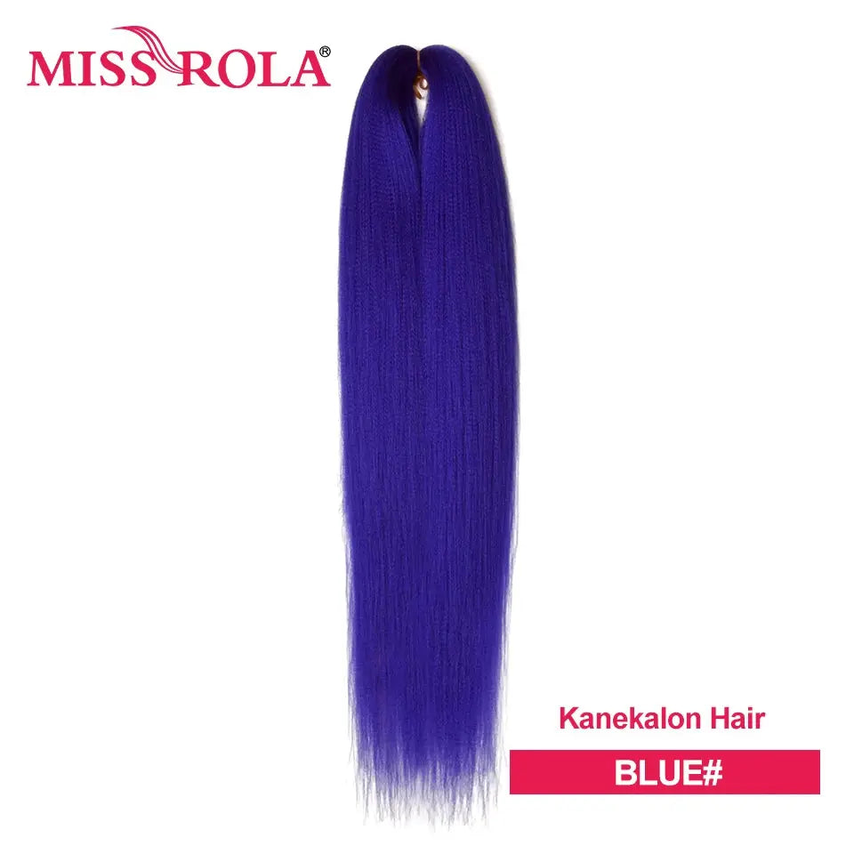 Miss Rola Kanekalon blue jumbo braiding hair bundle, pre-stretched 26–30in