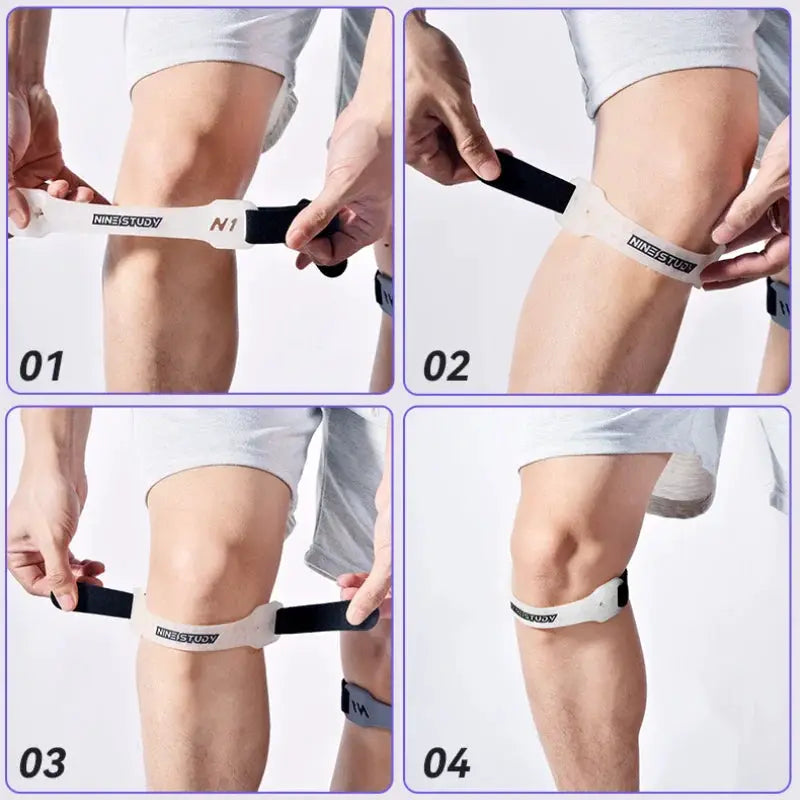Adjustable PVC Knee Patellar Band Tendon Support Brace With Shock Absorption For Adults