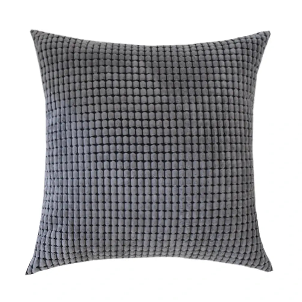 Corduroy corn-kernel plush cushion cover, gray, by Simples Market
