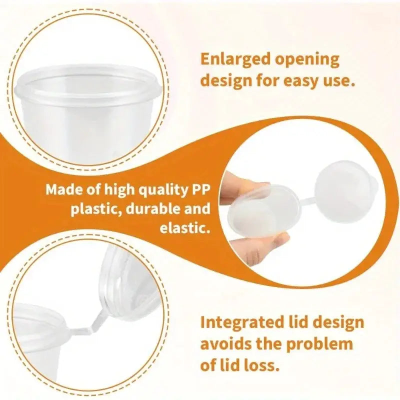 Clear Plastic Sauce Jars With Lids Set 50 To 200 Pcs Small Sauce Cups Disposable Food Containers For Kitchen Storage