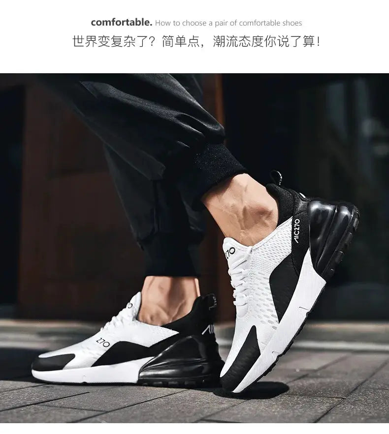 Simples Market men's sneakers, white mesh upper with black accents and chunky platform sole.