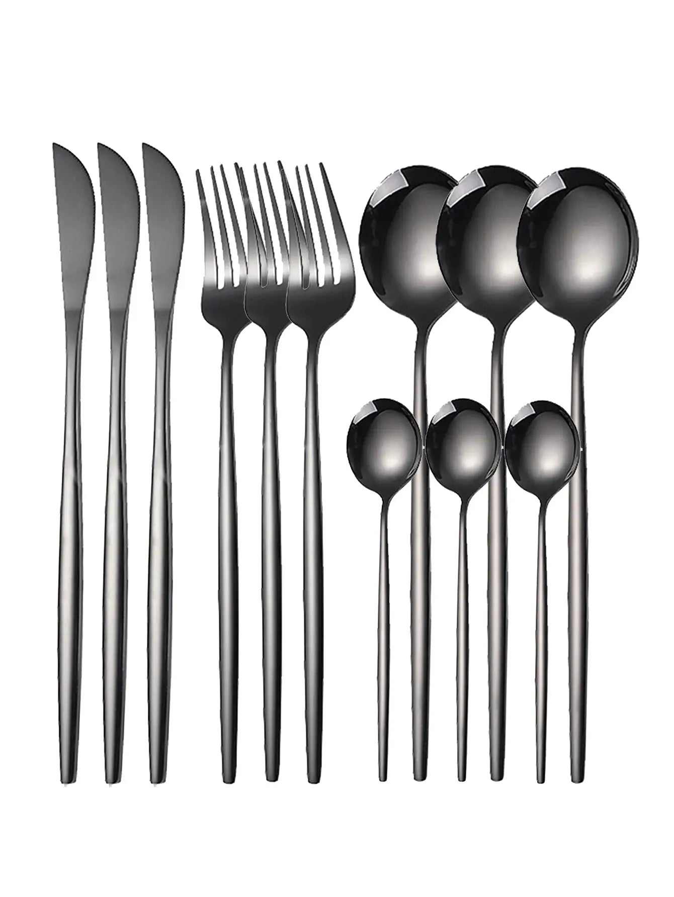 12 Piece Stainless Steel Cutlery Set With Portuguese Design Includes Steak Knives Forks Dessert Spoons Coffee Spoons