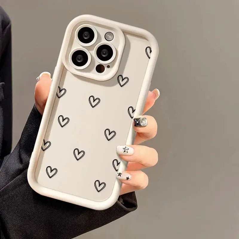 Love Heart IPhone Case Soft TPU Silicone Shockproof Protective Cover With Full Coverage