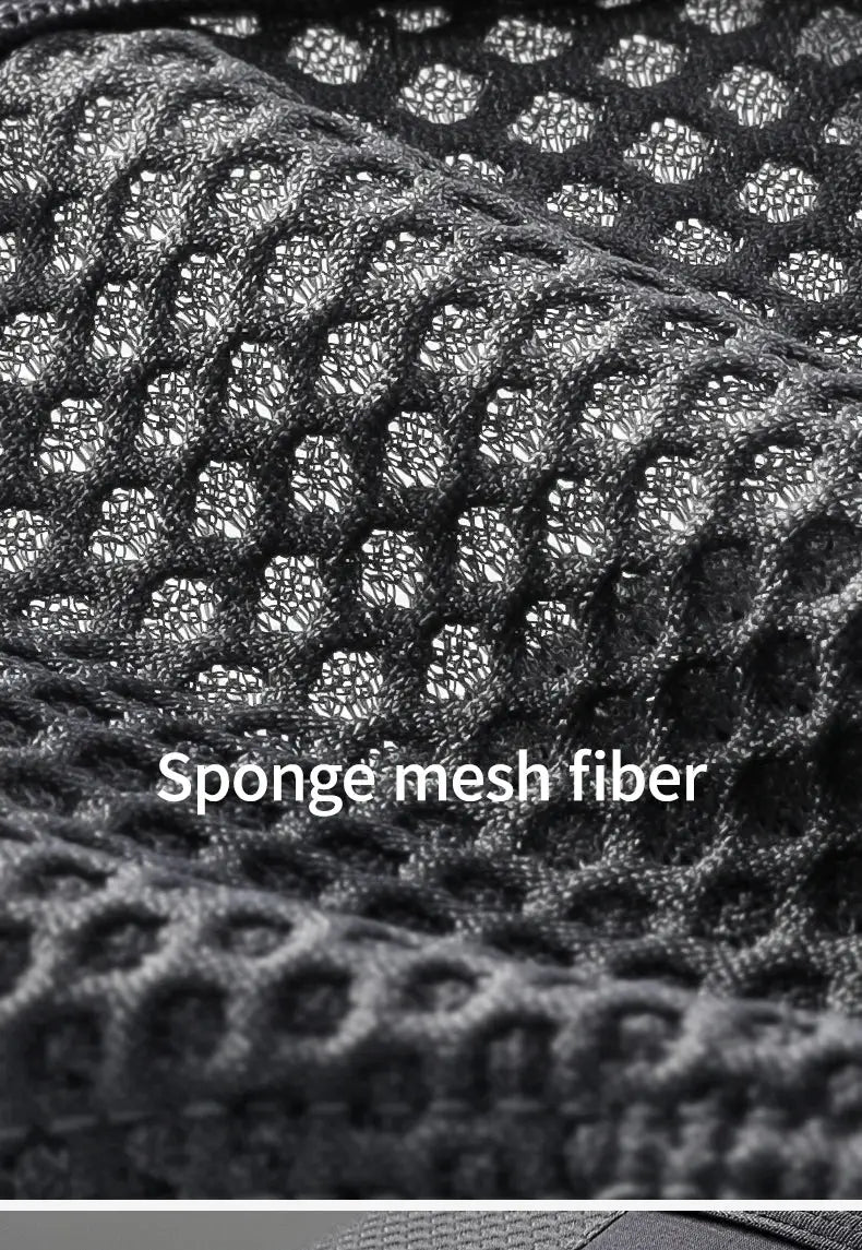 Men's boxer briefs sponge mesh fiber fabric, breathable black mesh close-up by Simples Market