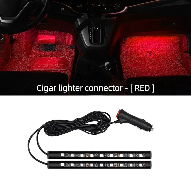 Car LED Interior Atmosphere Light USB Ambient Lamp Foot Light For Vehicle Decoration Backlight Cigarette Lighter
