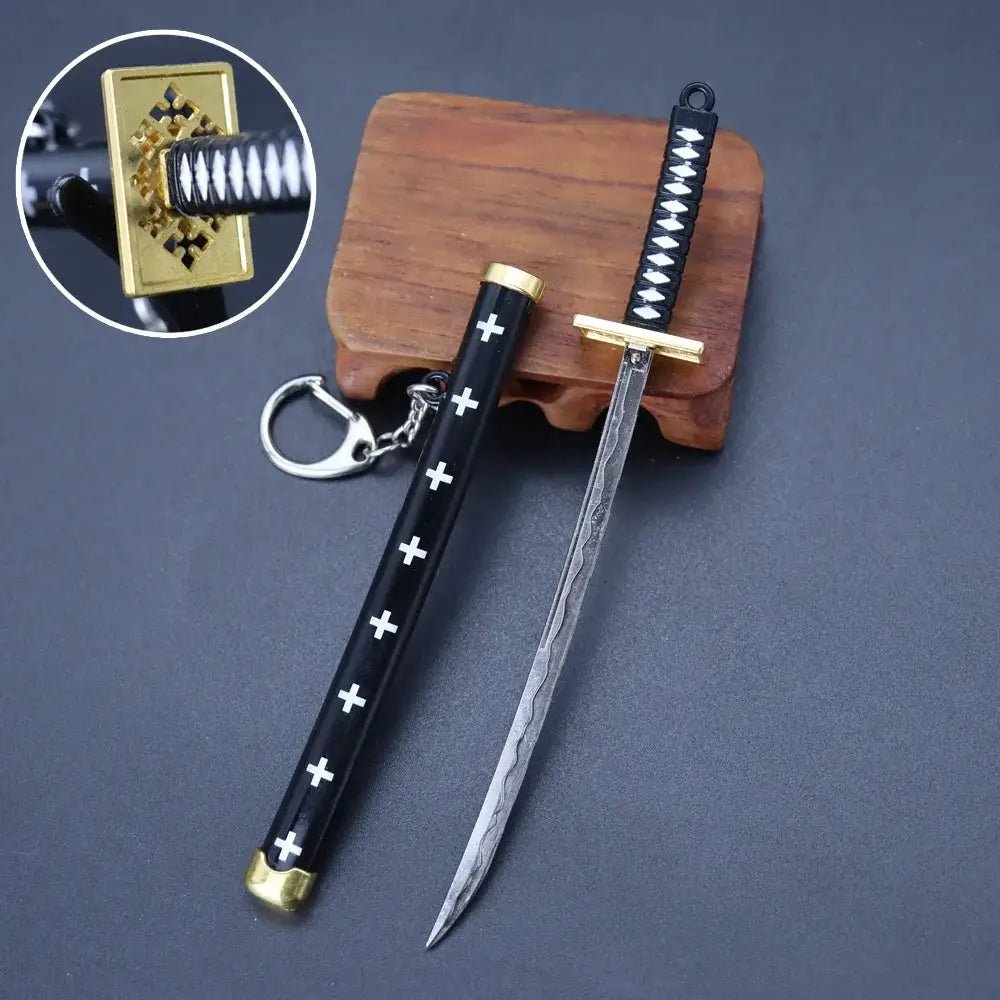 Mini Roronoa Zoro Samurai Sword Keychain With Scabbard Anime Collectible Gift For Fans And Cosplay - Simples Market