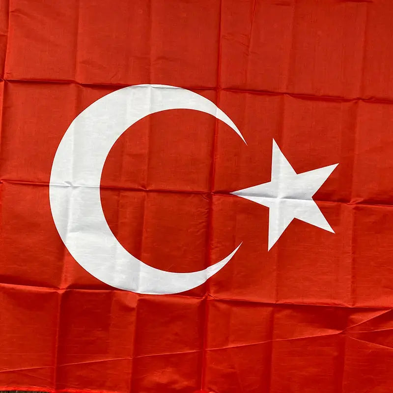 Turkish Flag Banner 90 by 150cm Durable Polyester for Events