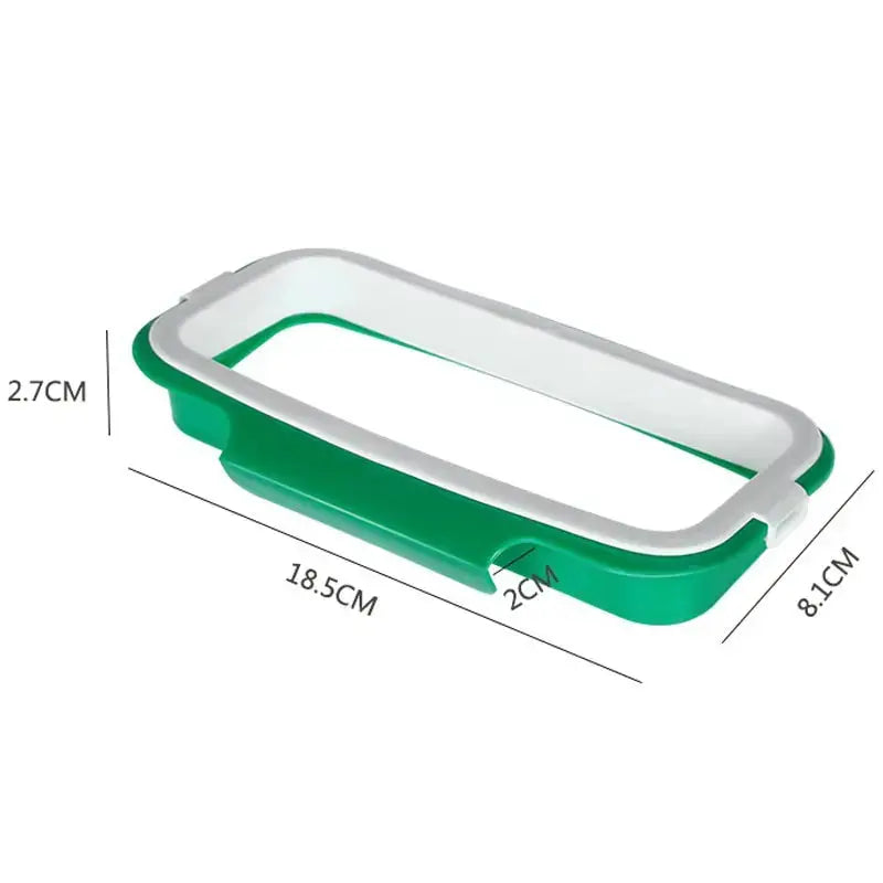 Green Hanging Garbage Bag Rack With Cover For Kitchen Cabinet Portable Rubbish Bag Plastic Holder
