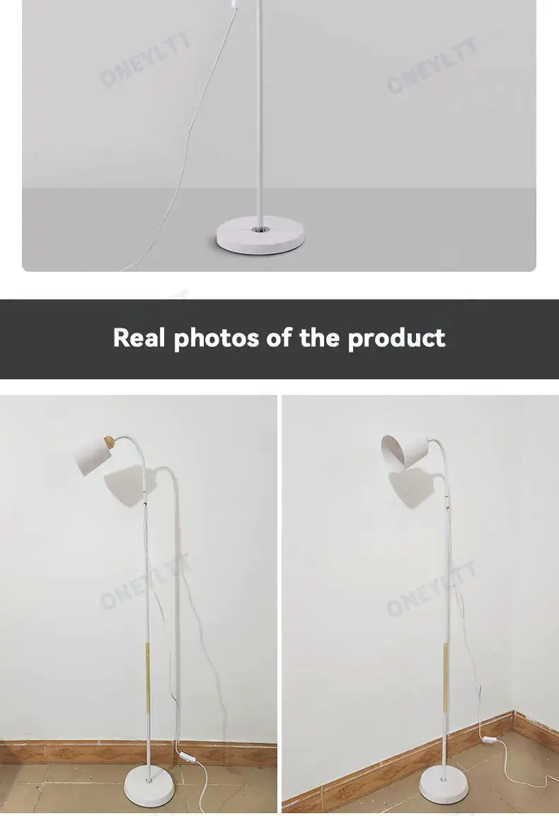 Floor lamp Simples Market white LED with adjustable head and round base