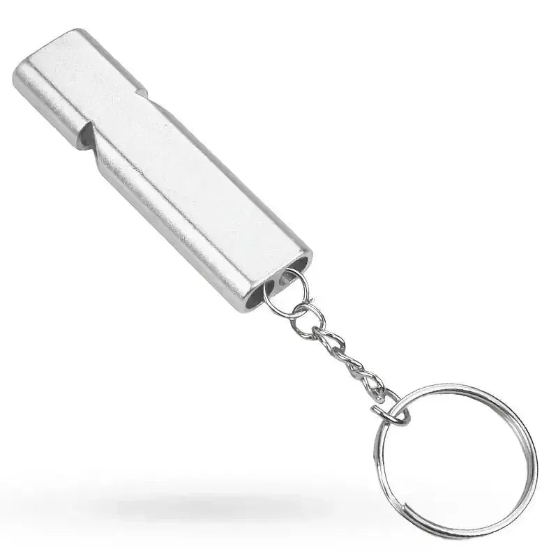 Flat Aluminum Alloy Dual Frequency Survival Whistle Compact EDC Emergency Tool For Outdoor Adventures And Hiking