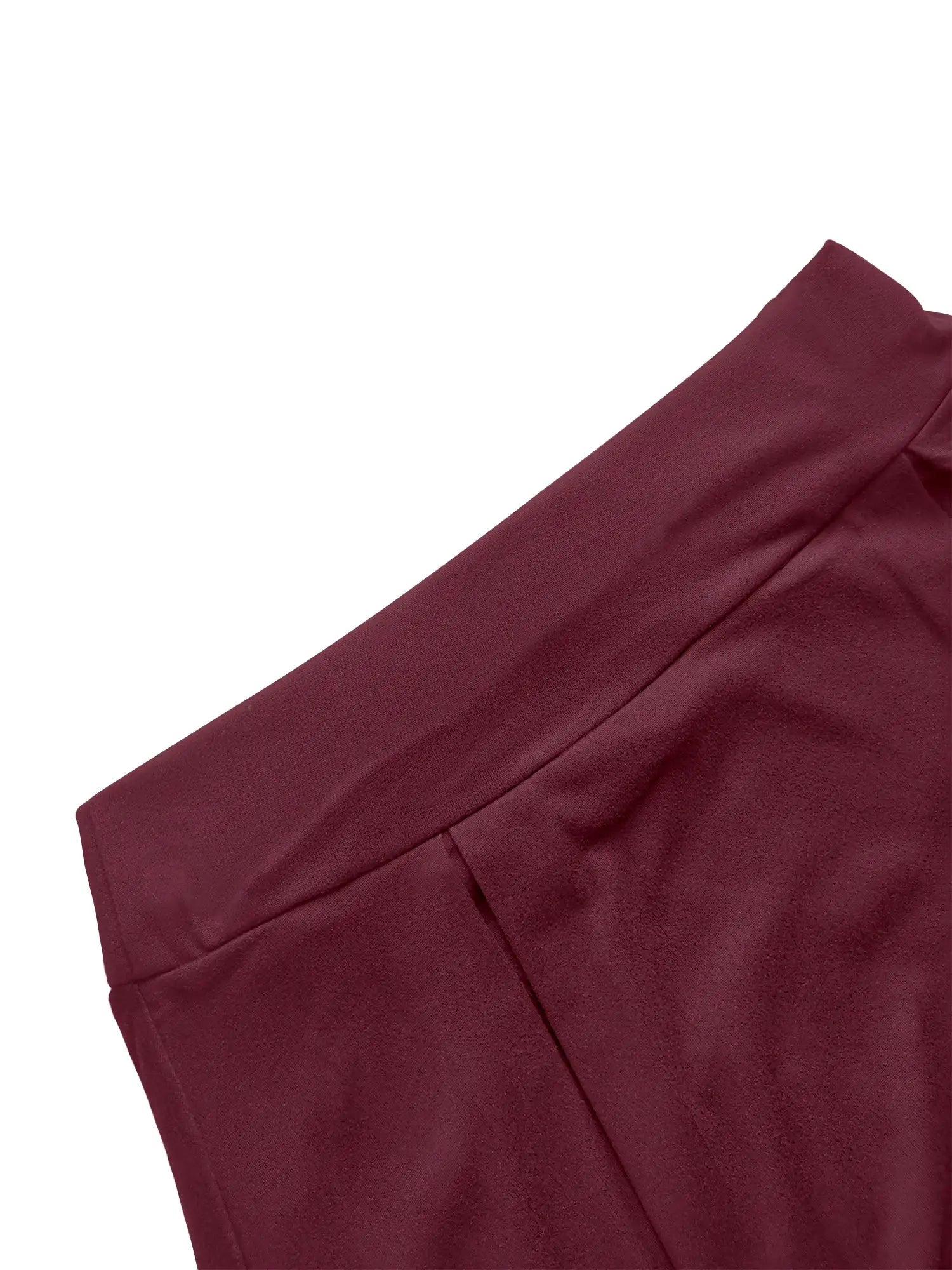 Simples Market high-waist mini skirt in burgundy fabric with waistband seam detail