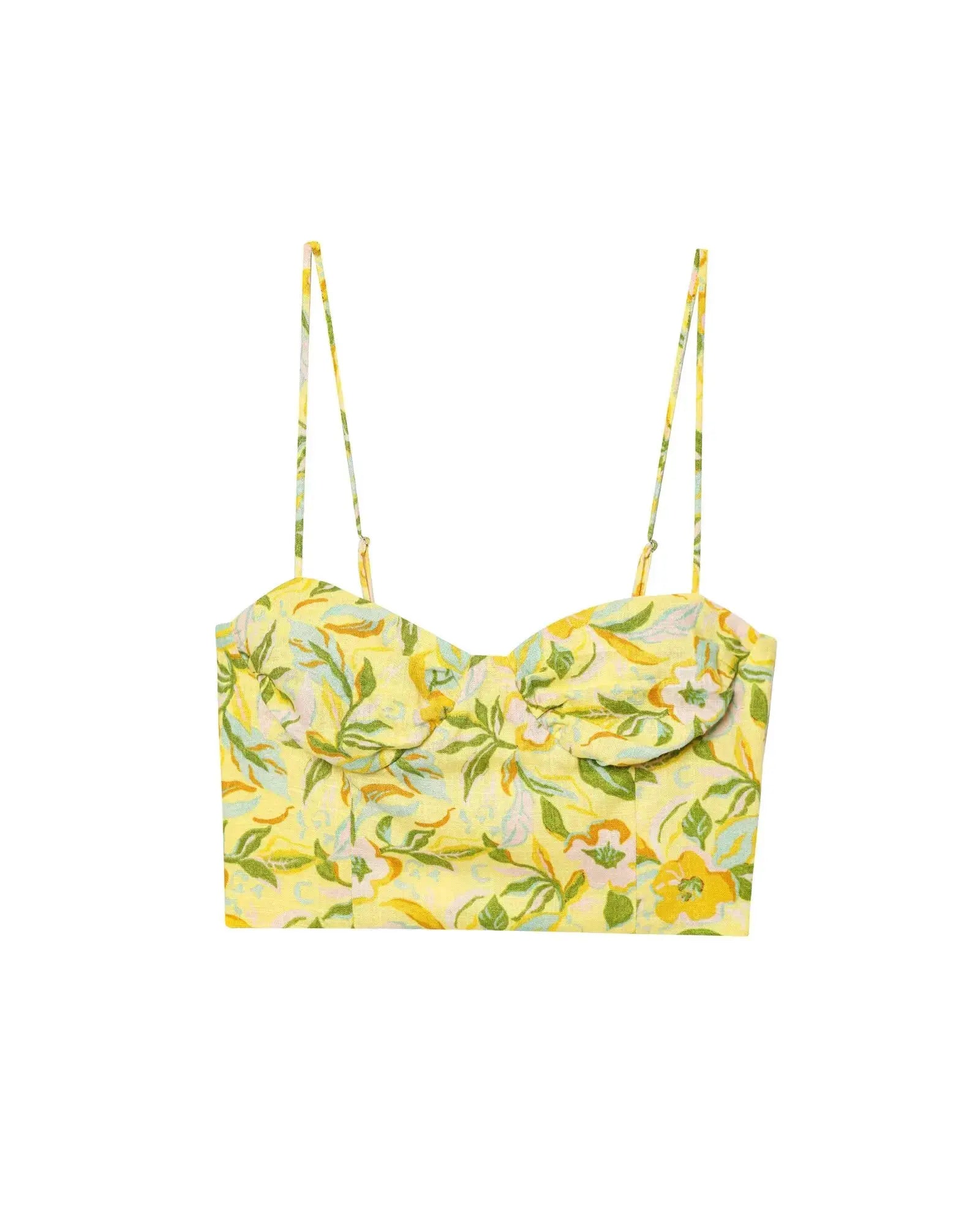 Floral Print Two Piece Set Women Crop Camisole A Line Skirt Beachwear