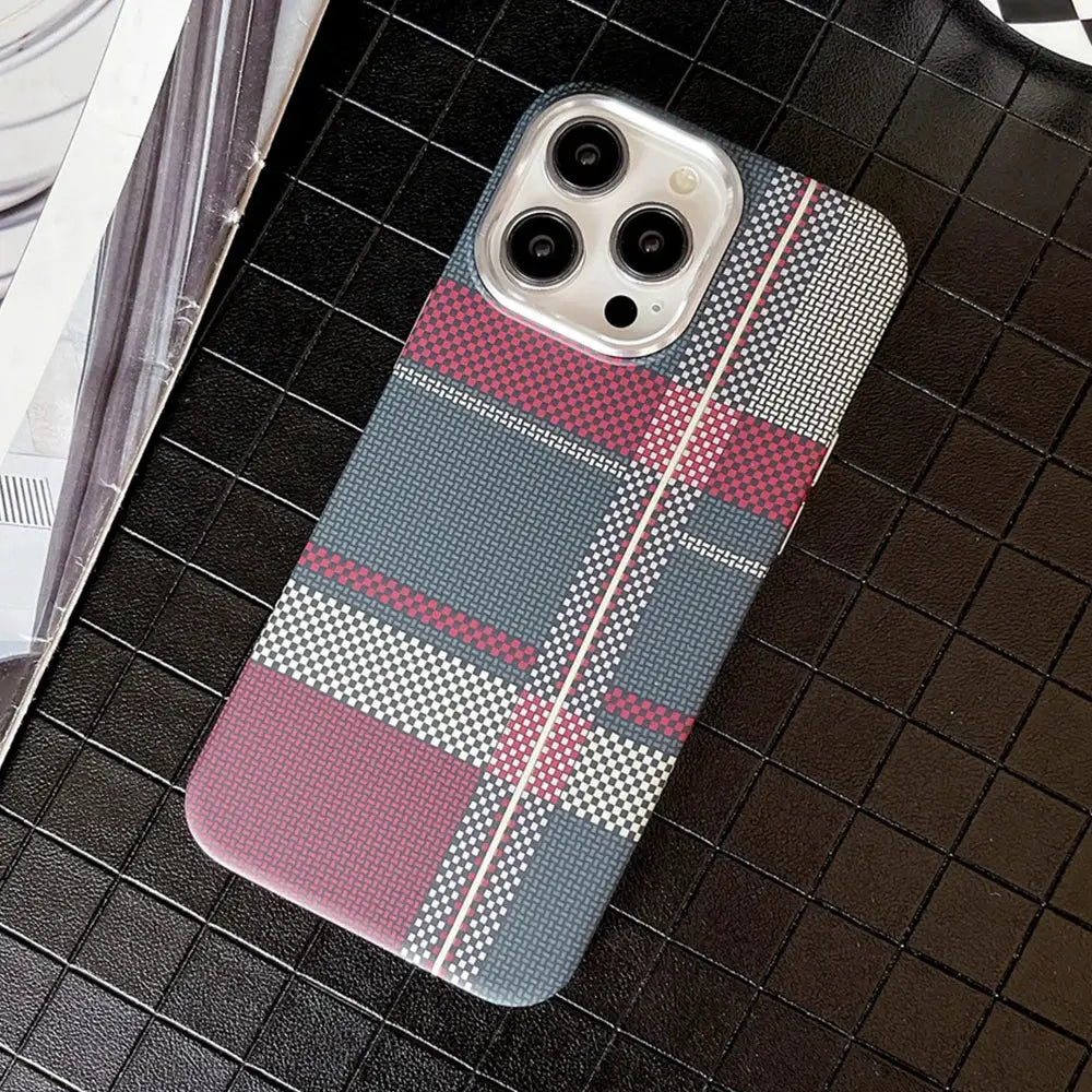 Colourful Kevlar Pattern MagSafe Case For iPhone 11 12 13 14 15 16 17 Pro Max Wireless Charging Cover