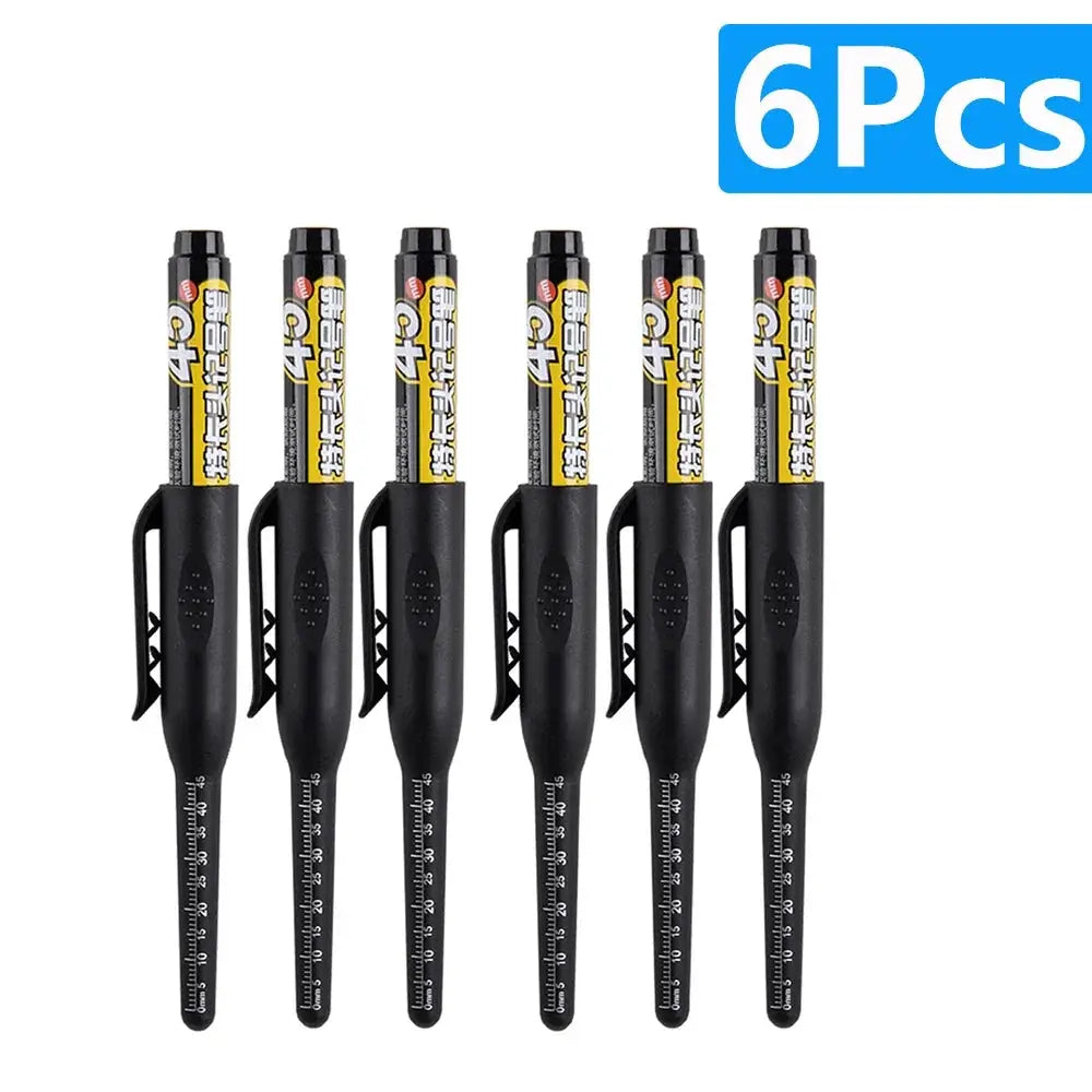 45mm Waterproof Long Head Marker Pen for Deep Hole Marking Tile Carpentry Woodworking Multi Purpose Ink Black Blue Red